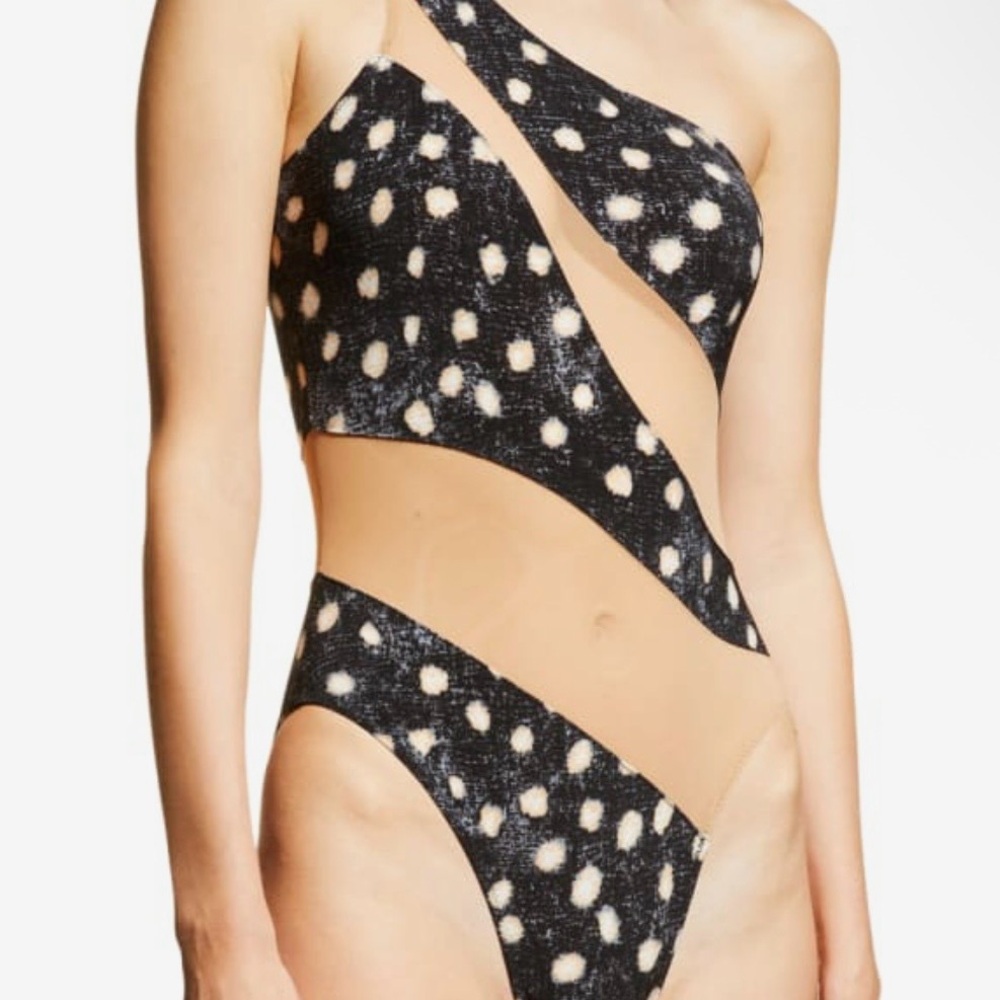 Norma Kamala Snake Mesh Mio Scattered Dots/nude swimsuit XS - Picture 3 of 12
